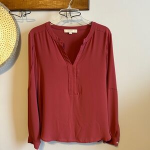 LOFT Blouse V-neck light red/mulberry M